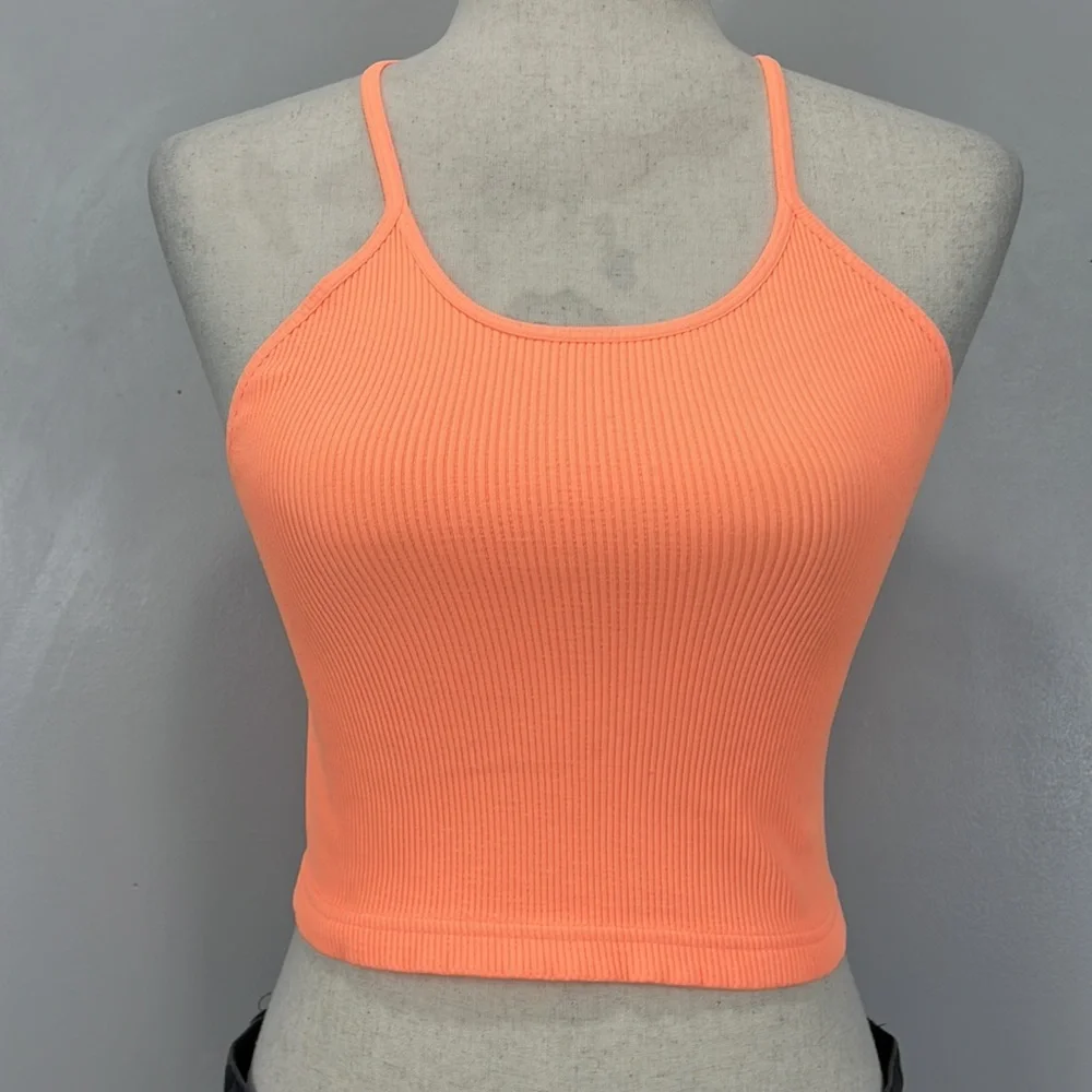 Free People Movement Neon Orange Cropped Top - Picture 2 of 6